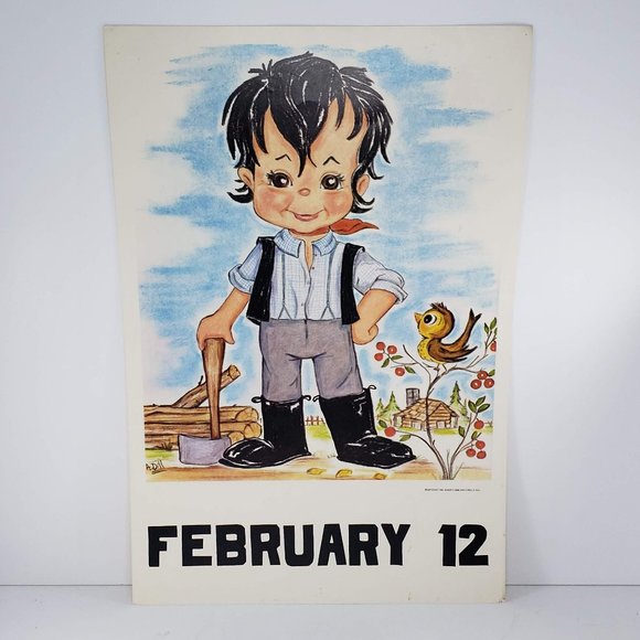 Vintage 1968 Classroom Poster Atrelle Dill Roberta Ross February 12 President